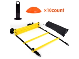 Lurelia Cones Treino Kit De Escada De Treinamento De Agilidade De Velocidade Com 12 Bastões Planos Ajustáveis E 10 Cones Para (laranja Amarelo)