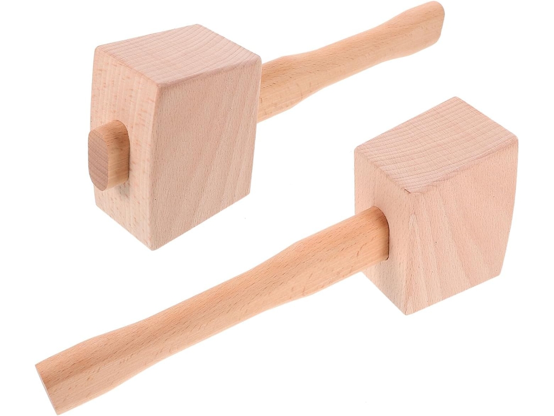 Topbathy Martelo de Gelo Manual Alipis em Madeira Maciça Faia, Conjunto 2 Unidades, Ergonômico Carpinteiro