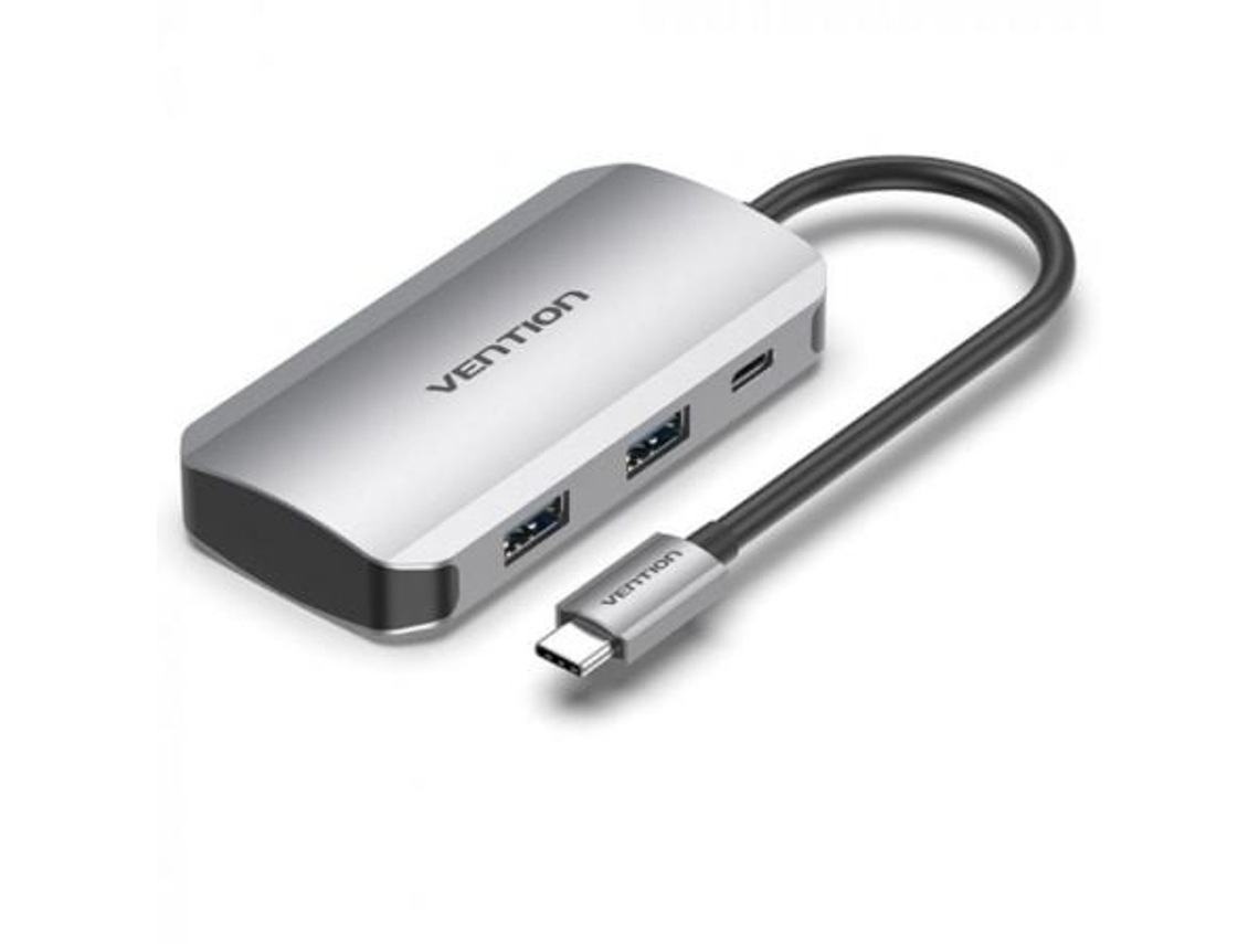 Hub Usb Type-C VENTION Tnbhb/ 4Xusb/ 1Xusb Type-C Pd