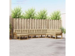 Vidaxl Conjunto De Sofás Para Exterior 8 Unid. Branco E Bege
