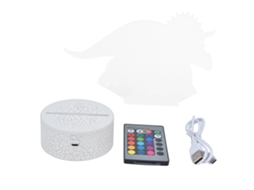 Rebe-lâmpada De Noite Dinossauro Rgb 16 Cores 4 Modos Ajustáveis Com Controle Remoto E Táctil Para Mesa Decoração Residencial