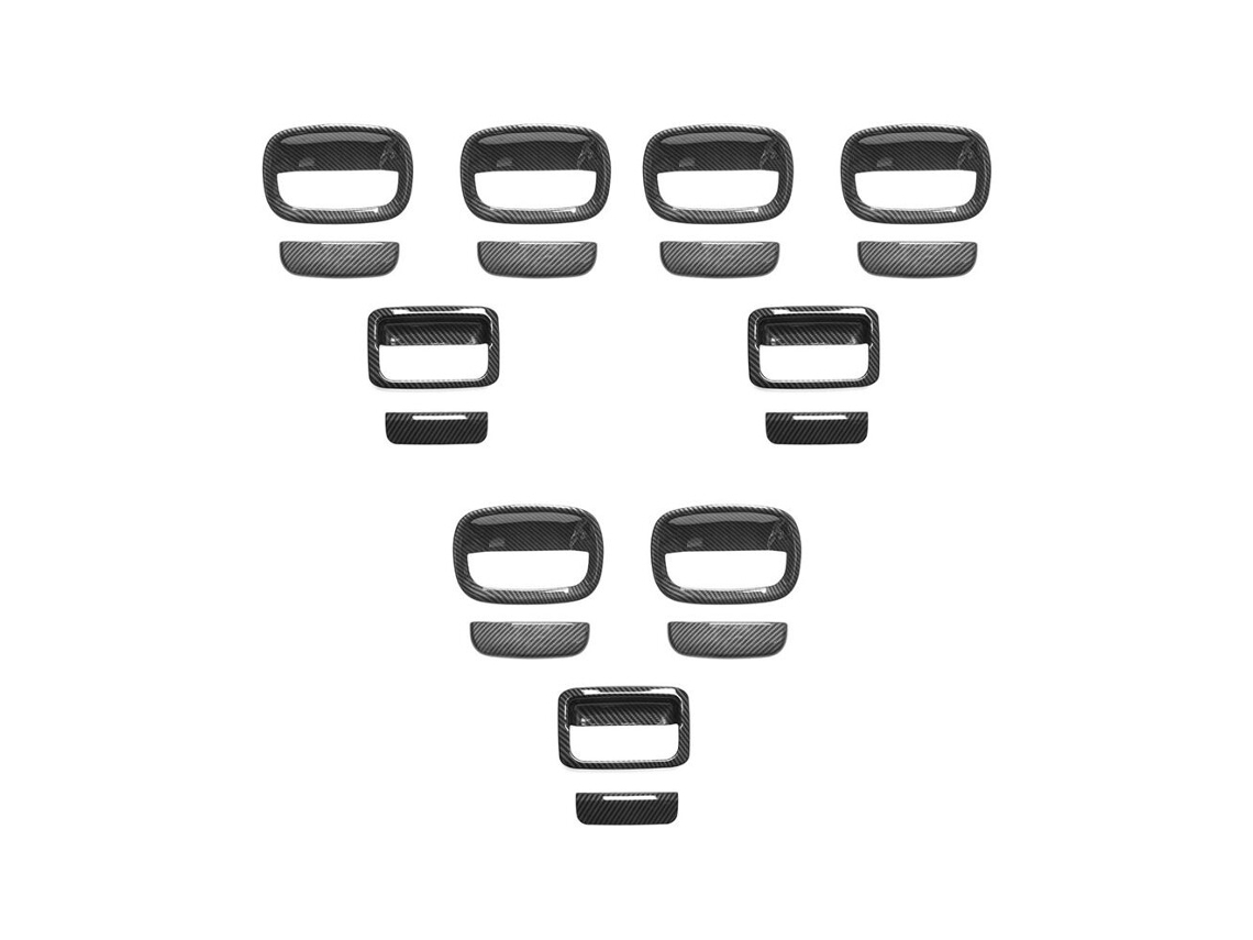 18x Capas de Acabamento para Puxadores Exteriores Compatível com Jimny 2019 2021 (jb64/jb74) (efeito Fibra de Carbono em Abs)