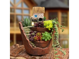 Vaso De Flores Micro Paisagem Jardin Suspendido Decoração Resina