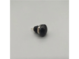 1x Interruptor De Botão Pressão Momentâneo Auto Reinicializável Metal Preto 8mm, Interruptor De Partida