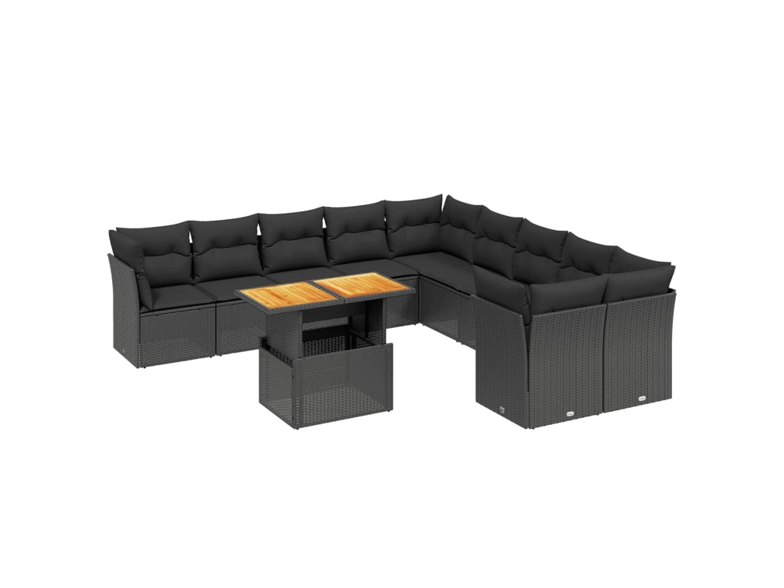 Garden Sofa Set, Garden Sofa Sets Vidaxl Preto Rattan / Vime (n/a)