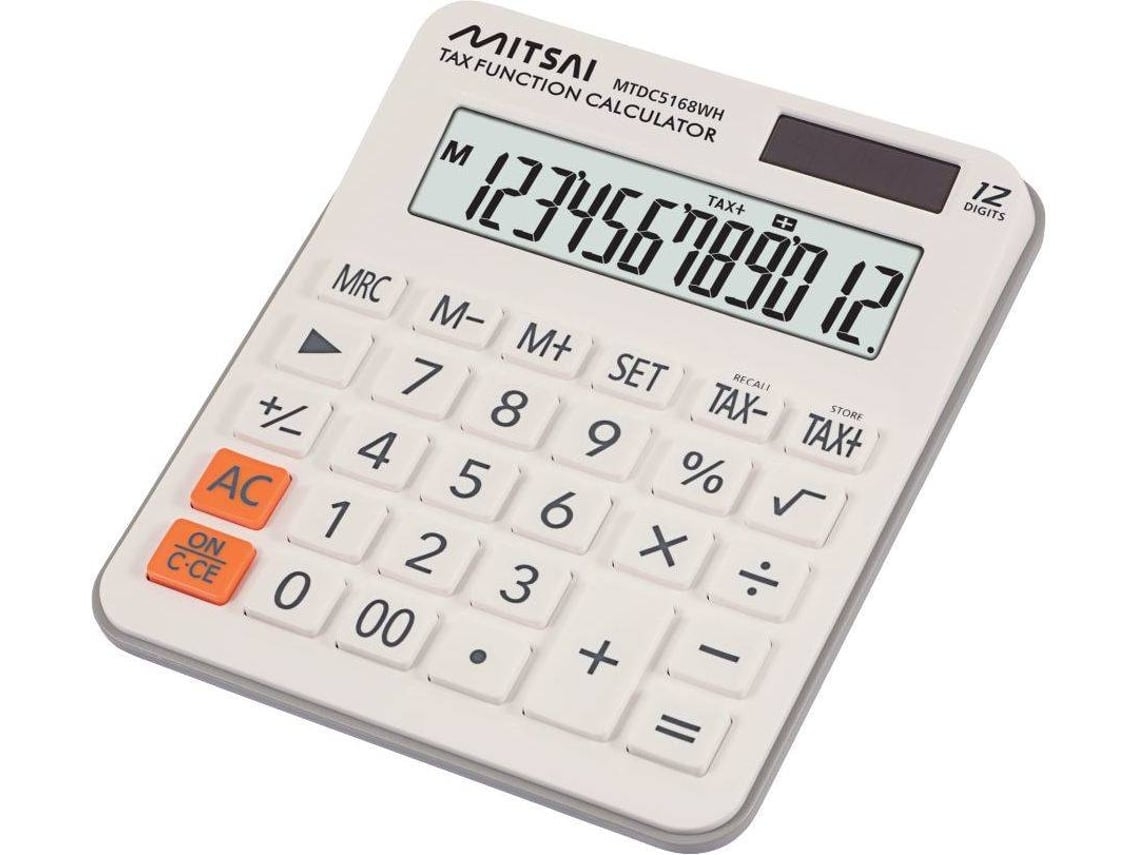 Calculadora Básica Tax MITSAI BR Branco (Outlet Caixa Aberta - 12 dígitos)
