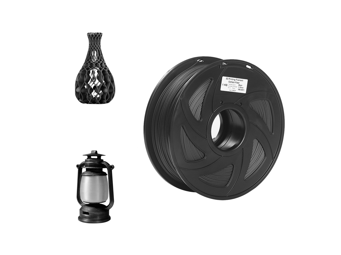 Filamento Carbono + PLA 1.75mm 1kg com Precisão ±0.02mm