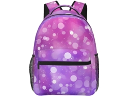 Mochila Escolar Leve Galaxy Dot Para Meninos Meninas, Impermeável Laptop, Rosa Brilhante E Roxa