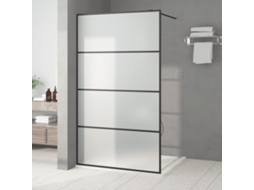 Vidaxl Divisória De Chuveiro 115x195 Cm Vidro Opaco Esg Preto