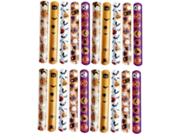 Conjunto De 96 Pulseiras De Halloween Coloridas Para Decoração De Festas Divertidas Para Meninos E Meninas.