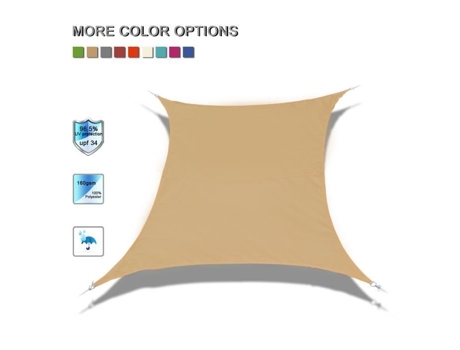 Vela retangular LAXLLENT - Amarelo Areia - 2,4x3m - 100 Poliéster Impermeável - Anti UV LAXLLENT