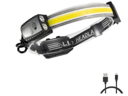Lanterna de Cabeça Cob Super Brilhante Farol Recarregável com Led Xpe Ajustável 90 Ipx4 Luz Vermelha 7 Modos Preto Bisbisous VIGA EUROPE