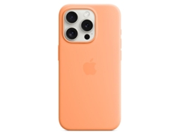 Capa De Silicone Magnética Para Iphone 15 Pro Max, Compatível Com Magsafe, Laranja