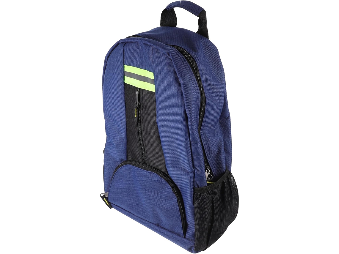 Mochila espaçosa e confortável para ferramentas de eletricista, bolsa de lona azul grossa para reparos e manutenção.