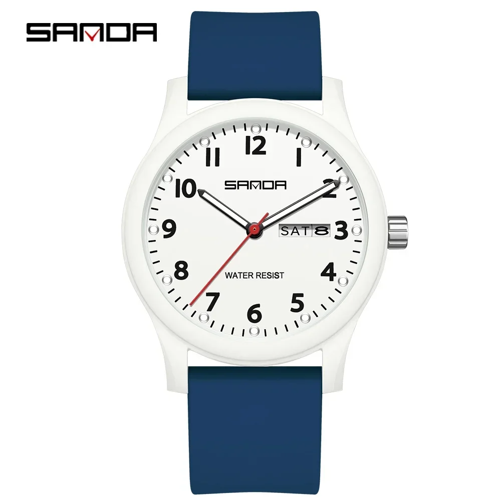 Relógio feminino MDUG minimalista à prova d'água com movimento de quartzo e calendário