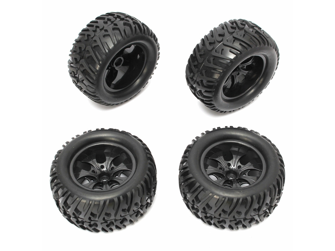 Conjunto de 4 Rodas e Pneus Hsp 1:10 Monster Truck Rc Car com Cubo de 12 Mm MDUG (código 88005)