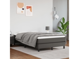 Estrutura De Cama 120x200 Cm Couro Artificial Cinzento