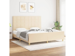 Vidaxl Estrutura De Cama Sem Colchão 180x200 Cm Tecido Cor Creme