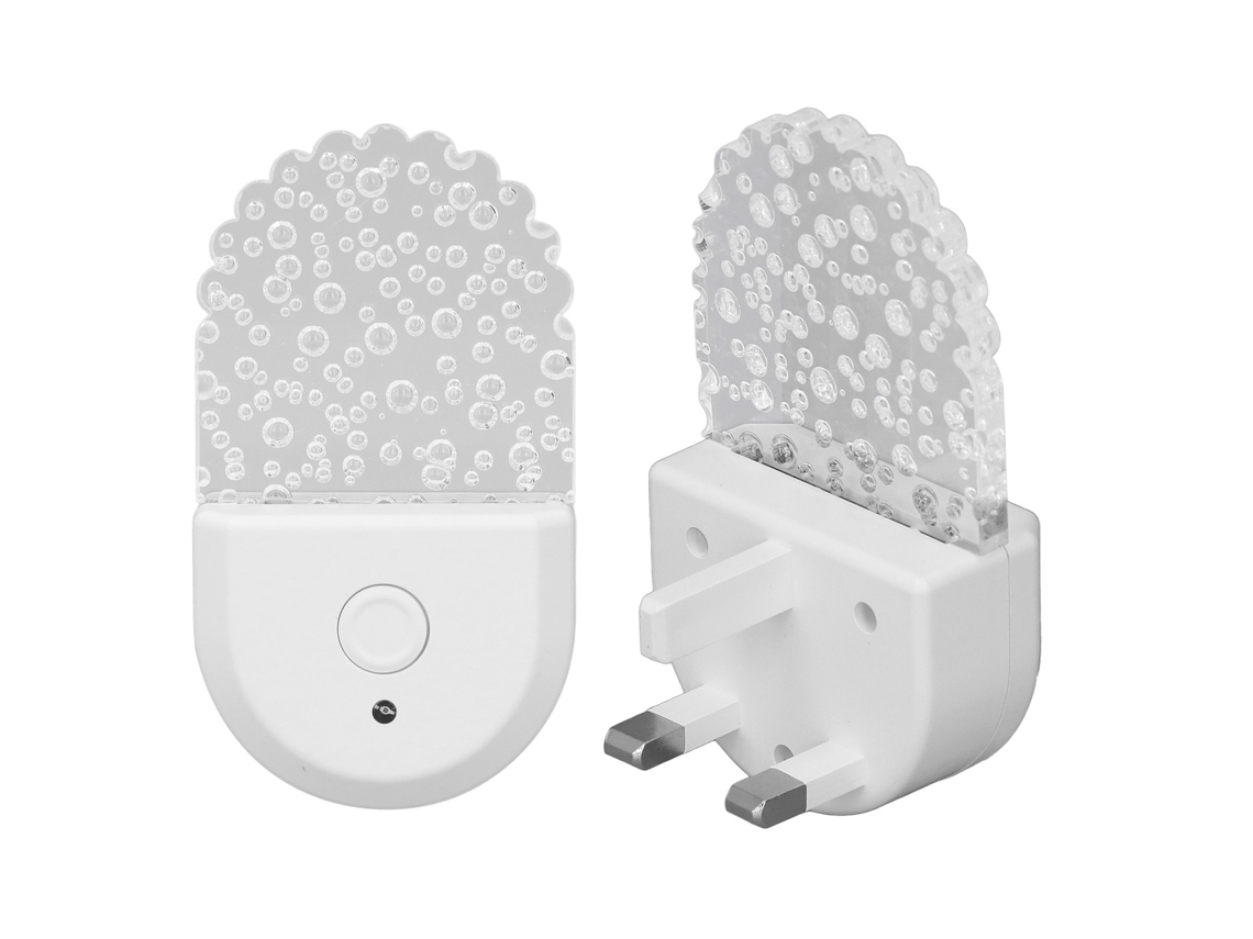 Lâmpada Noturna Rgb Sensor Plugue 220v 2 Unidades