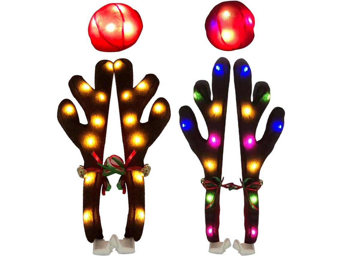 Suprimentos De Festa Natal Com Luzes Led Para Exterior Carro E Sinos