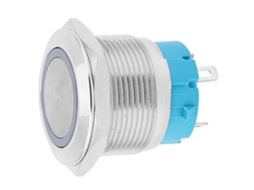 Interruptor de Botão de Luz Anel Auto bloqueio 4 Pinos 220v Branco