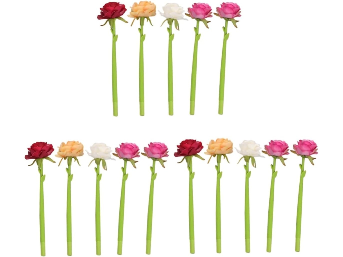 Conjunto De 15 Canetas Esferográficas Criativas Com Design Floral,