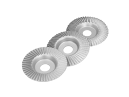 Conjunto de 3 Discos de Entalhe 100mm para Misturadora Angular, Diâmetro Interno 22mm, Prata, Para Formação E Polimento de Madeira