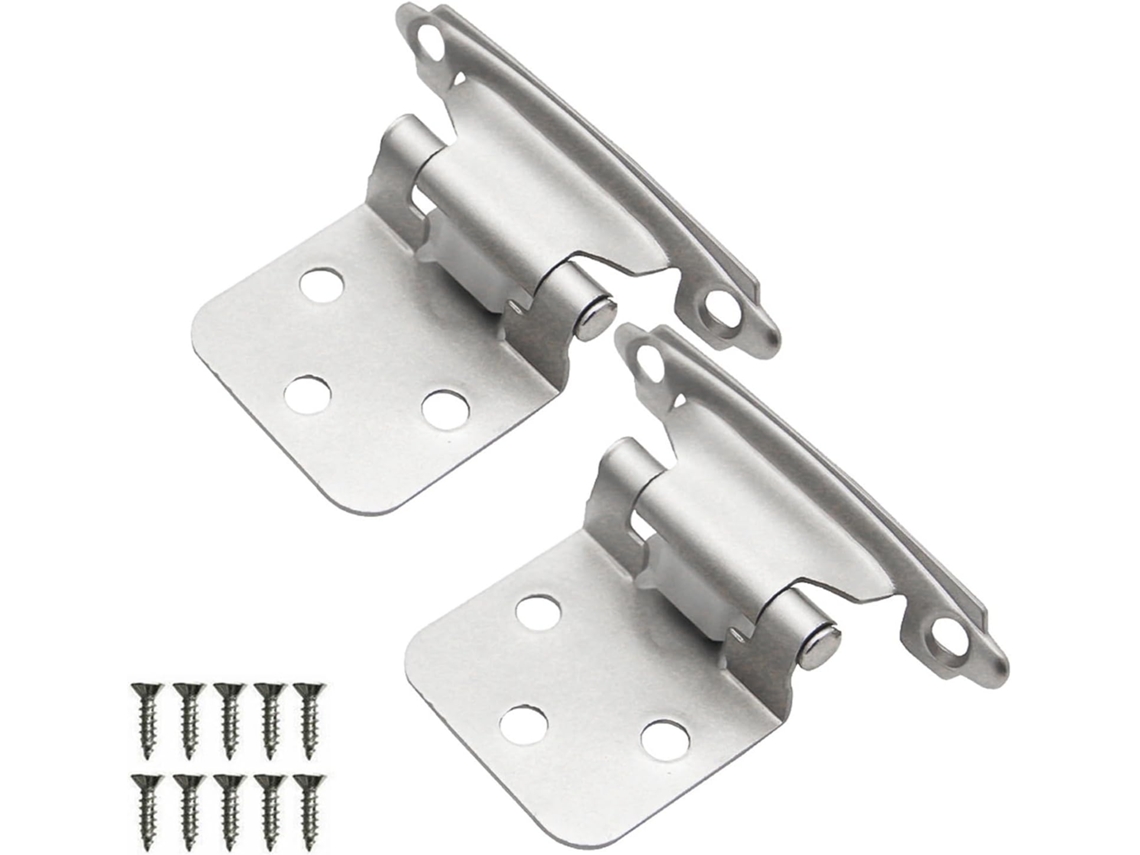 2 Dobradiças De Armário Sobrepostas Com Fechamento Automático, Montagem Frontal, Dobradiça Com Amortecedor Hidráulico E