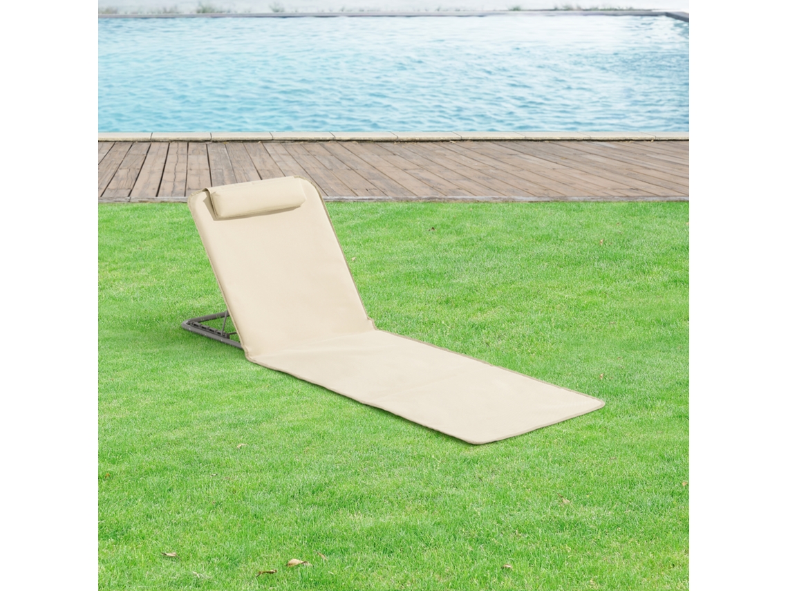 Conjunto de 2 Esperguiçadeiras de Praia Donostia [EN.CASA] Bege (143 x 48 cm)