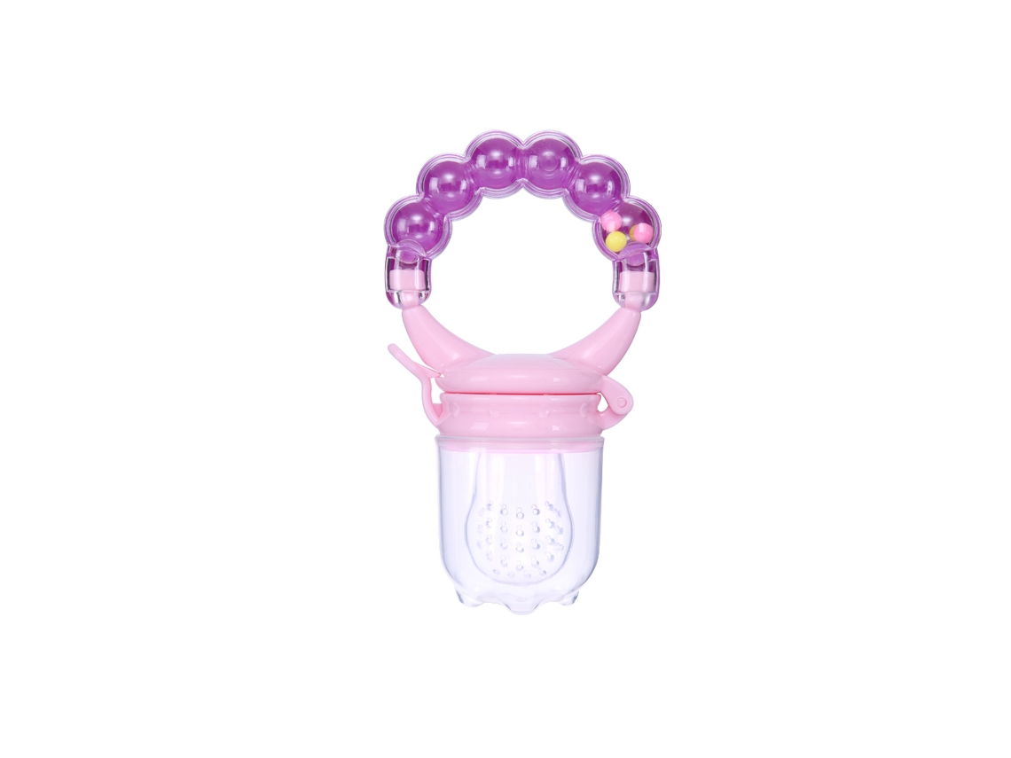 Mali alimentador de Frutas Legumes para Bebê Silicone Saudável com Tampa Brinquedo Mordedor Roxo