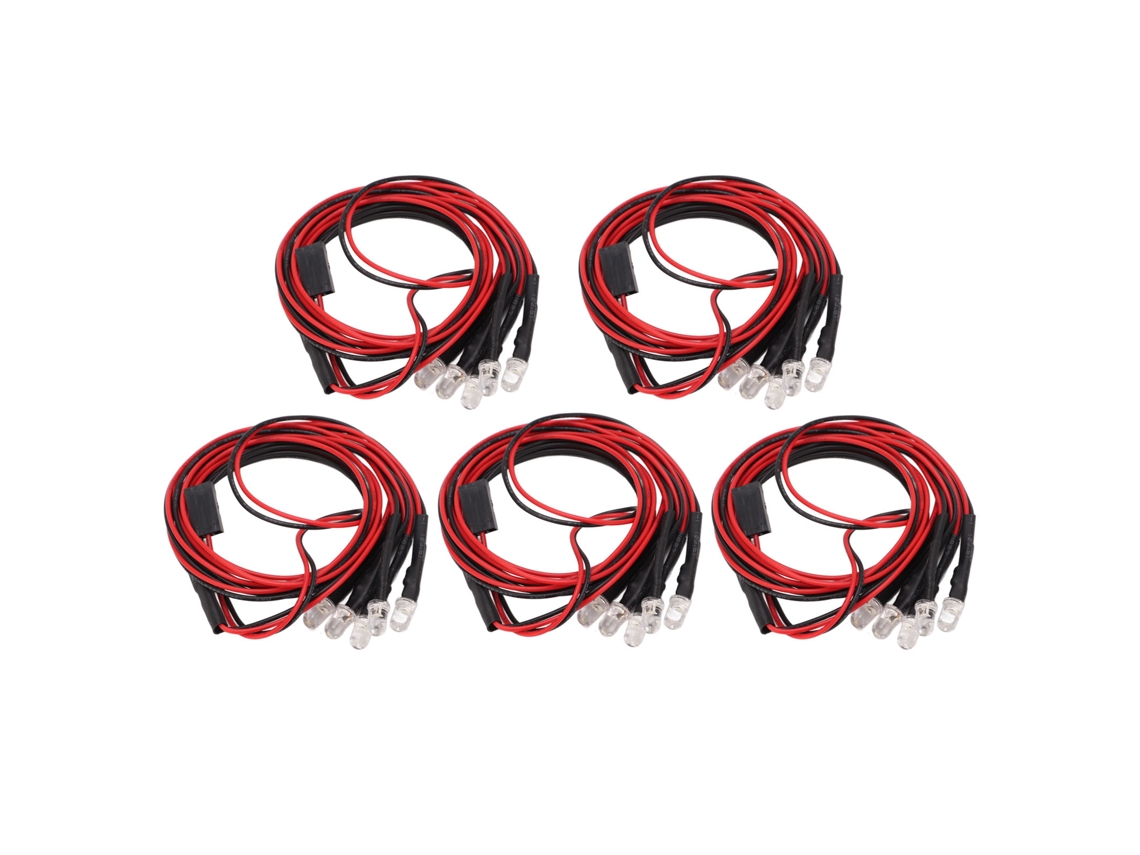 Mali kit de Luzes Led para Carro Rc 5mm Branco Super Brilhante Acessórios para Traxxas e Veículos Controle Remoto
