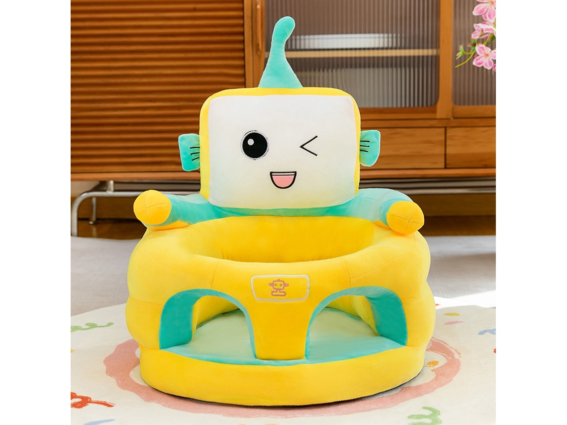 Cadeira De Apoio Para Bebé Eifson Sofá De Peluche Com Design De Robô E Base Antiderrapante - Amarelo