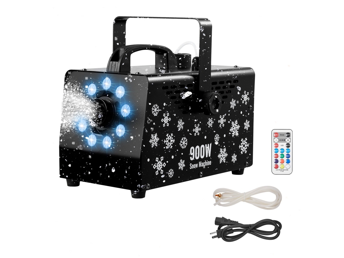 Máquina De Neve Artificial 900w Tanque 1l Comando E Luzes Led Tekmaquinas