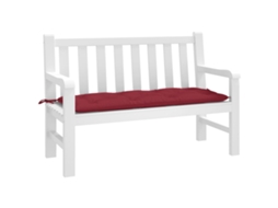 Vidaxl Almofadão P/ Banco De Jardim 120x50x7 Cm Tecido Vermelho Tinto