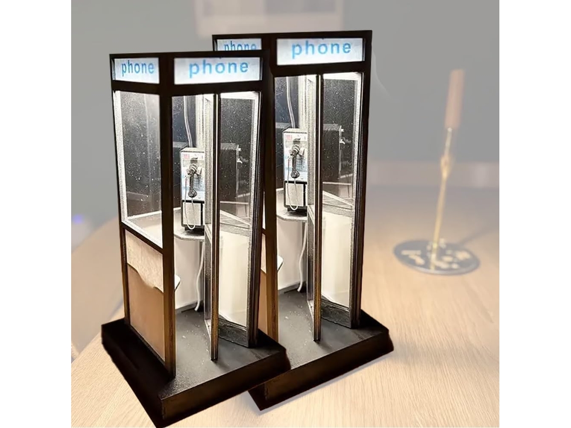 Conjunto De 2 Cabine Telefônica Retro Estilo Luminária Mesa Industrial Luminária Moderna Pequena E Criativa Com Luz