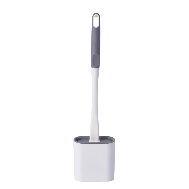 Escova Sanitária de Silicone com Cabo Longo, Suporte de Parede, Branca AQUAFORGE