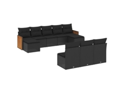 Garden Sofa Set, Garden Sofa Sets Vidaxl Preto Rattan / Vime (n/a)