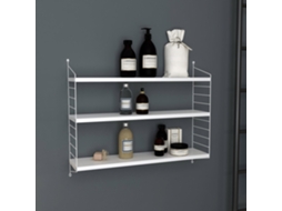 Conjunto de 3 prateleiras de parede de Strängnäs de 3 níveis ajustáveis ​​50 x 60 x 15 cm branco fosco branco [EN.CASA]