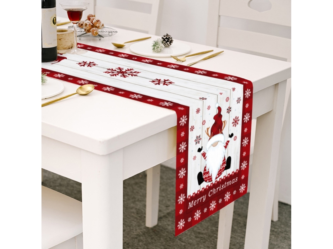 Toalha De Mesa De Algodão E Linho Listrada De Papai Noel, Decoração De Natal Para Mesas De Jantar E Mesas De Centro