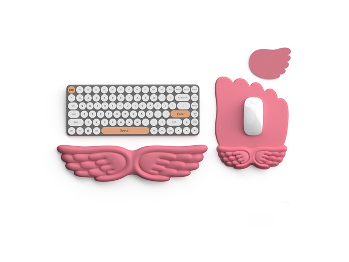 Lurelia Descanso De Pulso Ergonómico Para Teclado E Rato Rosa Espuma Confortável