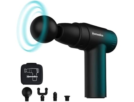 Mini Pistola de Massagem HOMEDICS Novo 4 Pontas 6 Níveis de Intensidade Recarregável Por Usb-C