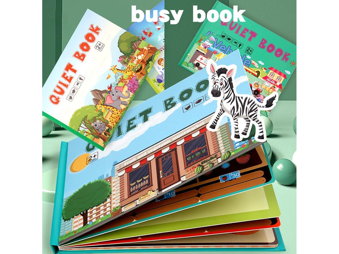 Primerox livro Interativo para Crianças Brincadeira Educativa Jogo de Quebra cabeça Adesivos Reutilizáveis