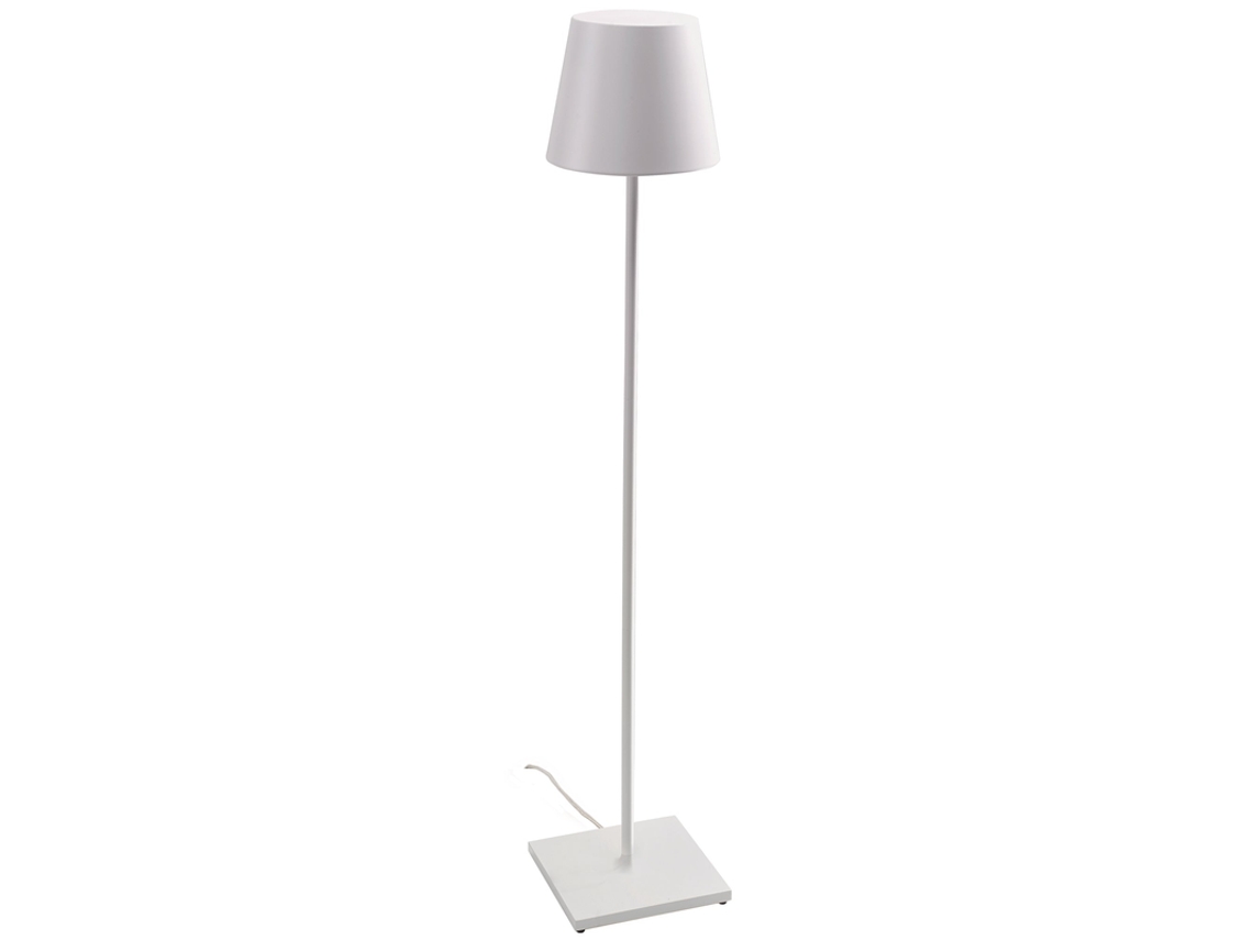 Pé Candeeiro Poldina Branco Pé Candeeiro Com Ficha 230v 28x150cm - Design Moderno Em Alumínio