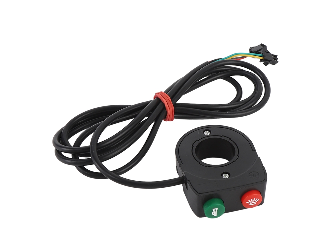 2026 interruptor de Claxon e Luz 2 em 1 para Moto, Patinete, Bicicleta Eléctrica, Cabo 1.5m, Controle no Guidão