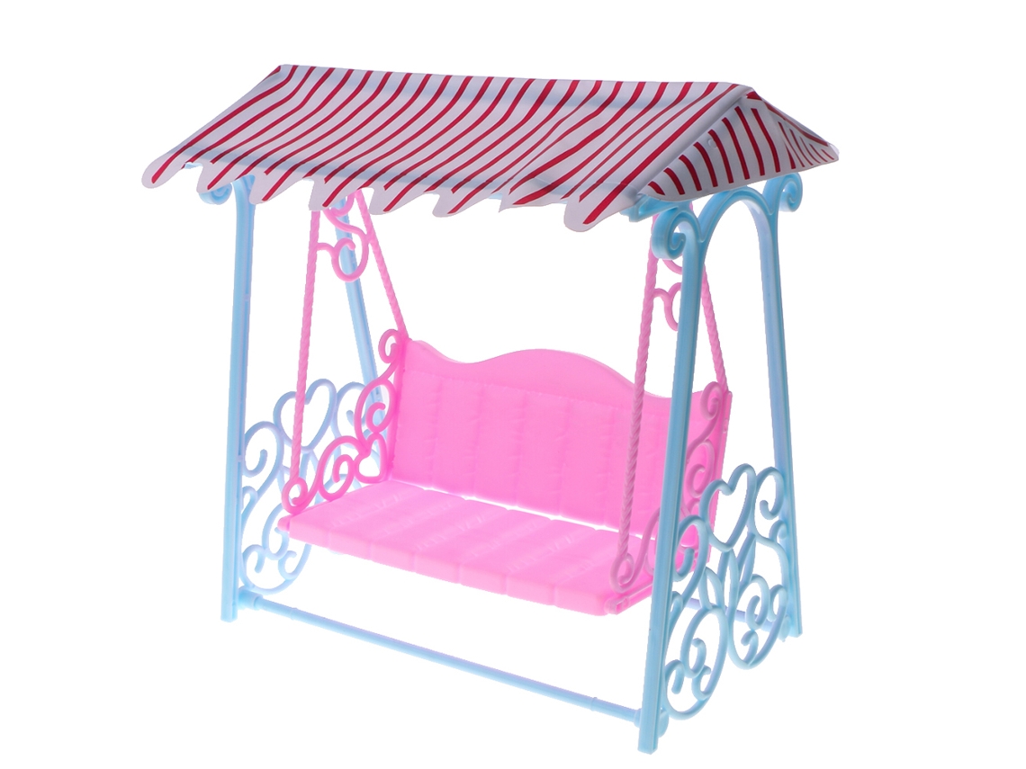 Mali acessório Casa de Boneca Balanço com Telhado Móvel Miniatura 1/6 Brinquedo Menina