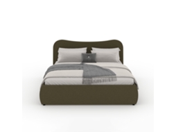 Plano Cama De Peito 160x200cm Design Arredondado Veludo Cotelê Verde