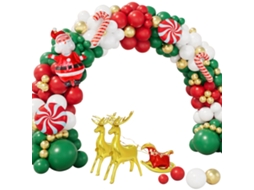 Kit De Decoração De Balões Em Forma De Arco Xmas Laxiscreed Com Balões Metalizados Gold, Verde, Vermelho E Branco