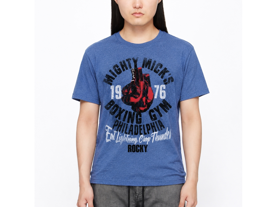 Rockinstone Rocky Movie Mick's Gym Heather Royal Adult T-shirt Size:xxl
