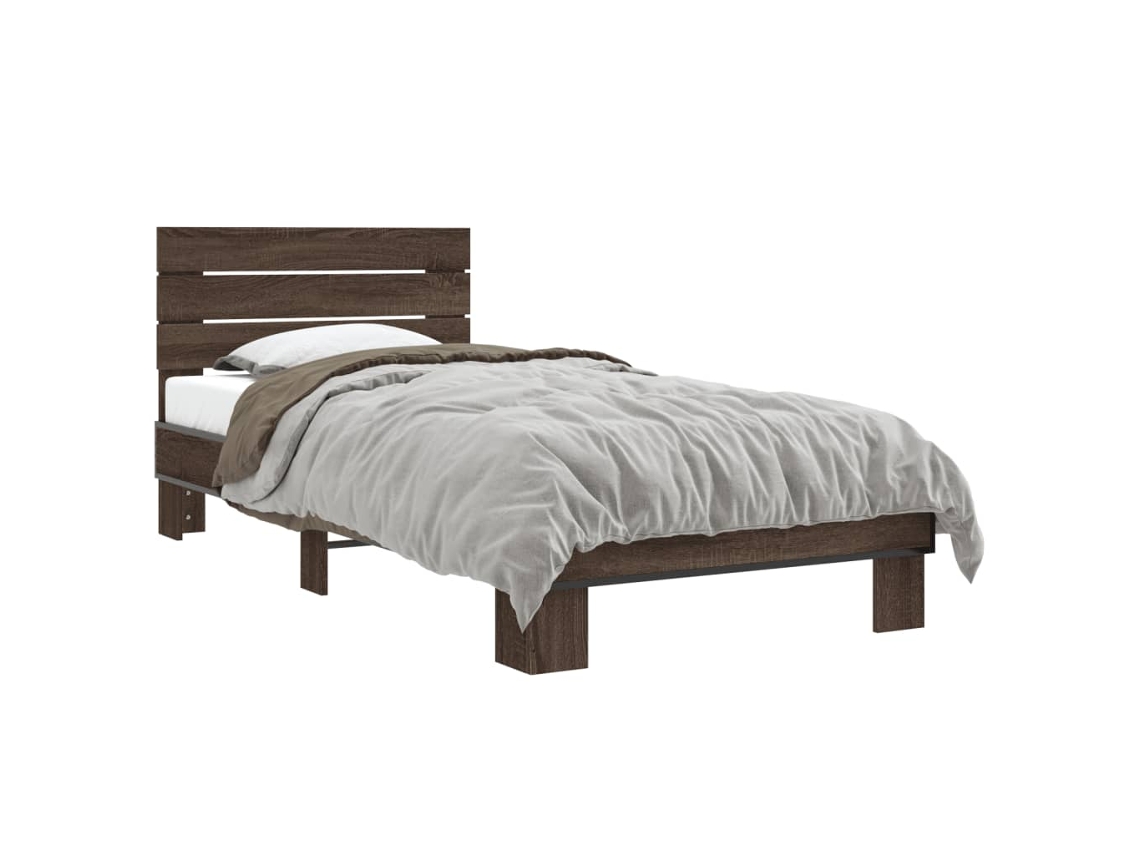 Bed Frame, Bed Frames Vidaxl Marrom Madeira Processada (100 X 200 Cm)