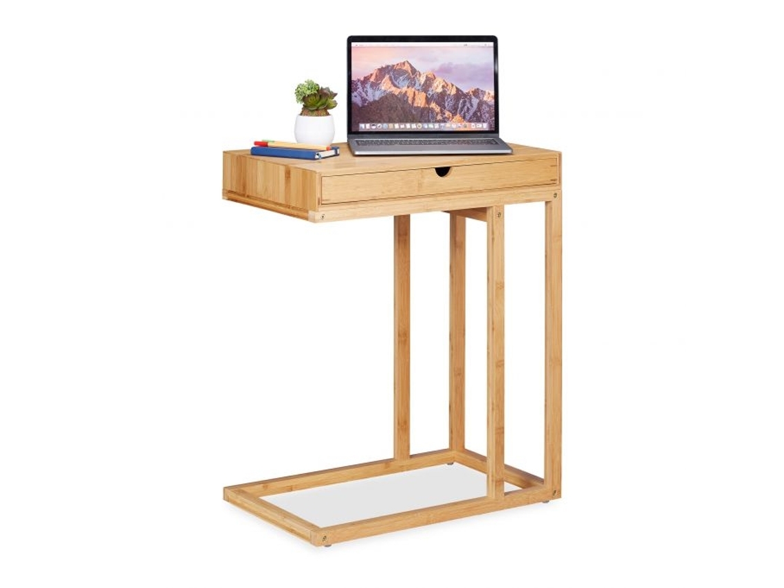 Mesa lateral de bambu com gaveta B2X